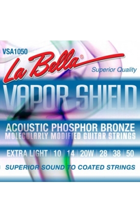 מיתרים לגיטרה אקוסטית LA BELLA VAPOR SHIELD 10-50
