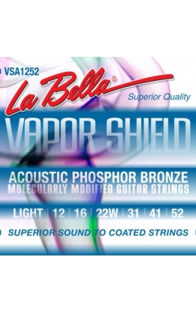 מיתרים לגיטרה אקוסטית LA BELLA VAPOR SHIELD 12-52